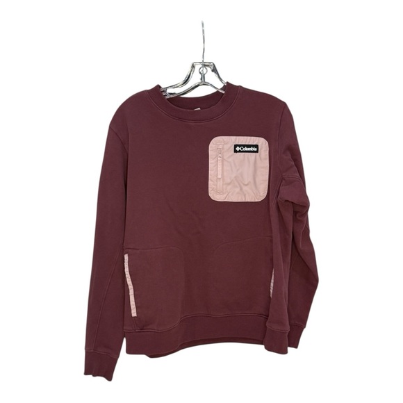 Columbia Maroon Sweatshirt with Light Pink Details EUC like new - Picture 1 of 5